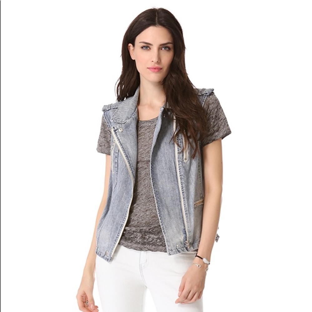 Denim Moto Vest